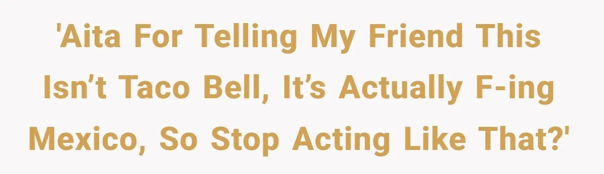 'AITA for telling my friend this isn’t Taco Bell, it’s actually f-ing Mexico, so stop acting like that?'