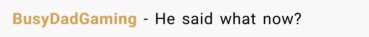 BusyDadGaming − He said what now?