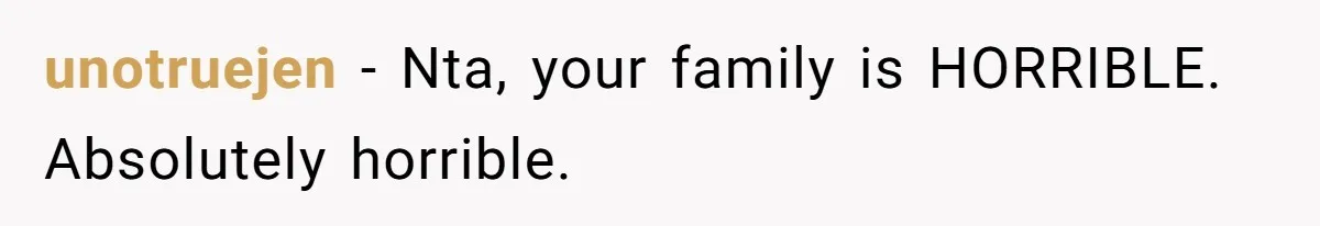 Family Calls This Man “Dangerous” After A Breakdown, Then Blames His Wife For Choosing Him unotruejen − Nta, your family is HORRIBLE. Absolutely horrible.