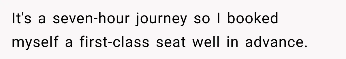 It's a seven-hour journey so I booked myself a first-class seat well in advance.