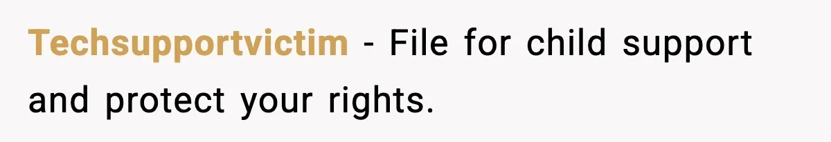 Techsupportvictim - File for child support and protect your rights.