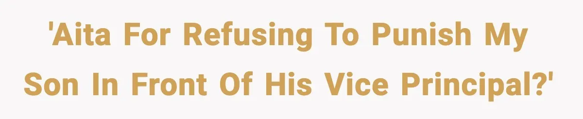 'AITA for refusing to punish my son in front of his vice principal?'