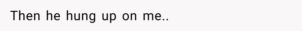 Then he hung up on me..
