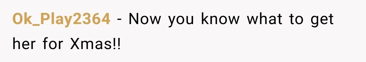 Ok_Play2364 − Now you know what to get her for Xmas!!