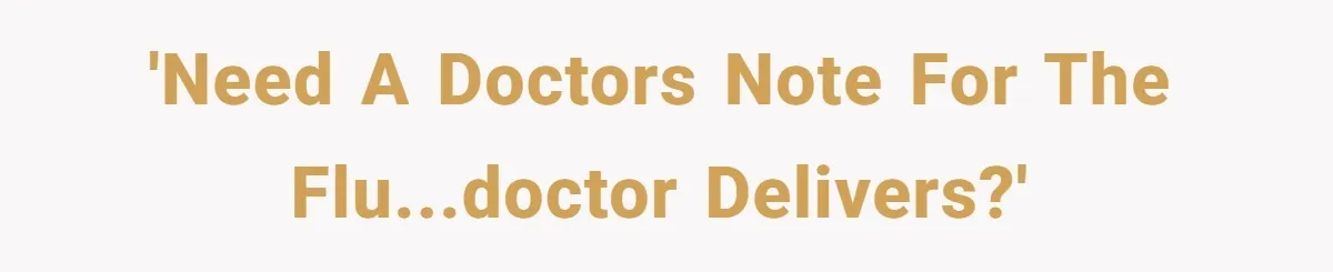 'Need a doctors note for the flu...doctor delivers?'