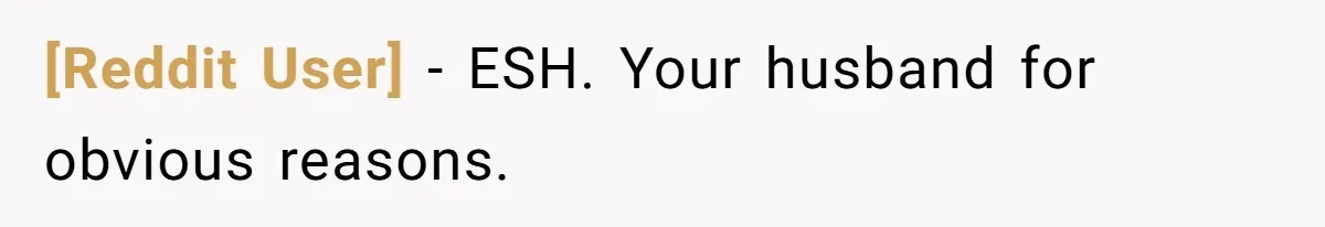 [Reddit User] − ESH. Your husband for obvious reasons.