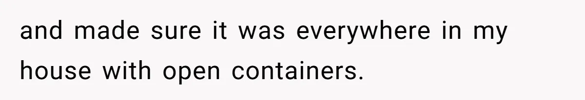 and made sure it was everywhere in my house with open containers.