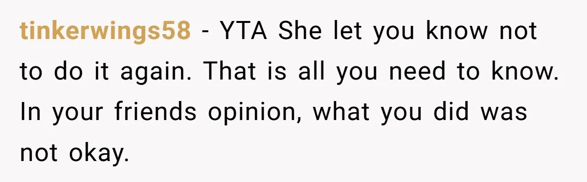 Man Drives To Friend’s House For Toddler’s Toy, Gets Accused Of “Barging In” tinkerwings58 − YTA She let you know not to do it again. That is all you need to know. In your friends opinion, what you did was not okay.