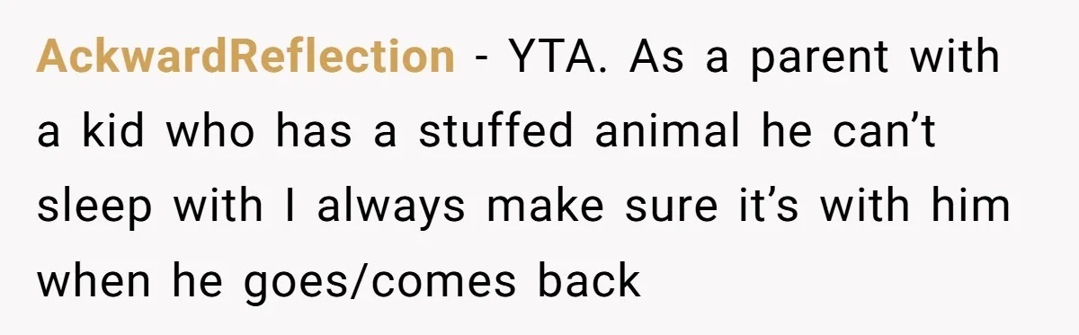 Man Drives To Friend’s House For Toddler’s Toy, Gets Accused Of “Barging In” AckwardReflection − YTA. As a parent with a kid who has a stuffed animal he can’t sleep with I always make sure it’s with him when he goes/comes back