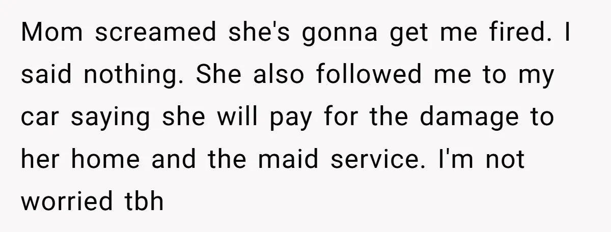Nanny Told Not To Parent Kids Follows Orders Exactly And Leaves House In Total Chaos Mom screamed she's gonna get me fired. I said nothing. She also followed me to my car saying she will pay for the damage to her home and the maid...
