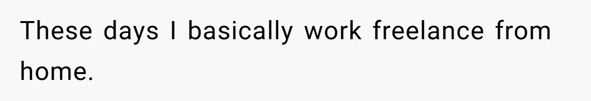 These days I basically work freelance from home.