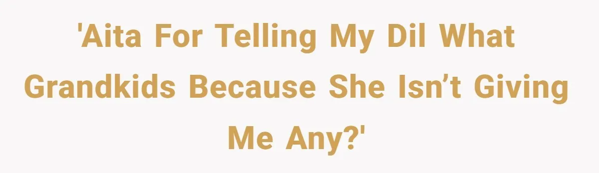 'AITA for telling my DIL what grandkids because she isn’t giving me any?'
