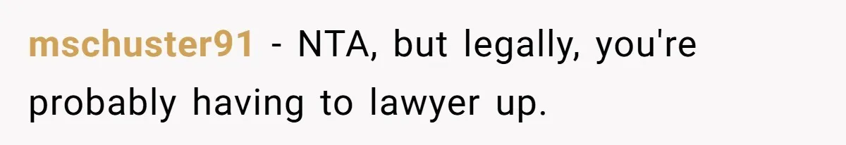 mschuster91 − NTA, but legally, you're probably having to lawyer up.