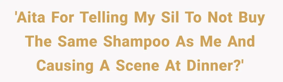 'AITA for telling my SIL to not buy the same shampoo as me and causing a scene at dinner?'