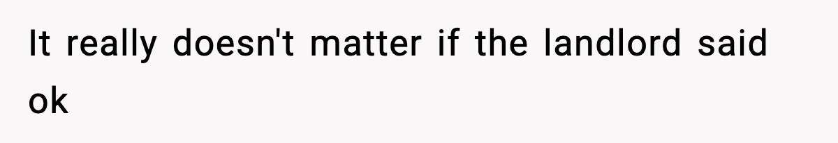 It really doesn't matter if the landlord said ok