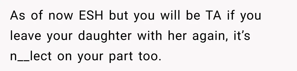 Dad Cancels Dinner After His Girlfriend Doesn't Feed His Daughter Lunch As of now ESH but you will be TA if you leave your daughter with her again, it’s n__lect on your part too.