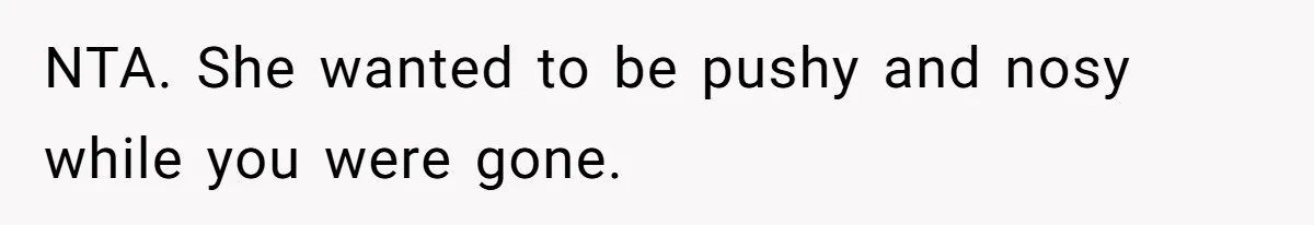 Son Stops Caving To His Abusive Mom, Leaves Her At the Airport After Last-Minute Drama NTA. She wanted to be pushy and nosy while you were gone.