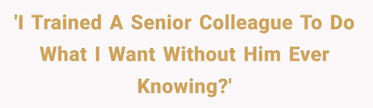 'I trained a senior colleague to do what I want without him ever knowing?'