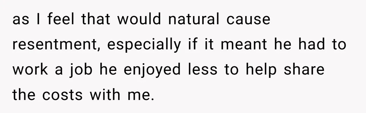 Woman Refuses To Help Pay For Fiancé’s Best Friend’s Medical Bills, Calls Him A “Loser” as I feel that would natural cause resentment, especially if it meant he had to work a job he enjoyed less to help share the costs with me.
