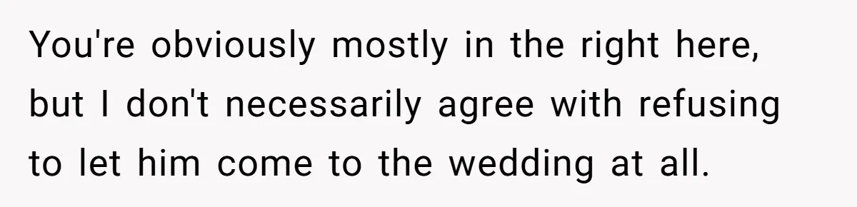Woman Refuses To Help Pay For Fiancé’s Best Friend’s Medical Bills, Calls Him A “Loser” You're obviously mostly in the right here, but I don't necessarily agree with refusing to let him come to the wedding at all.