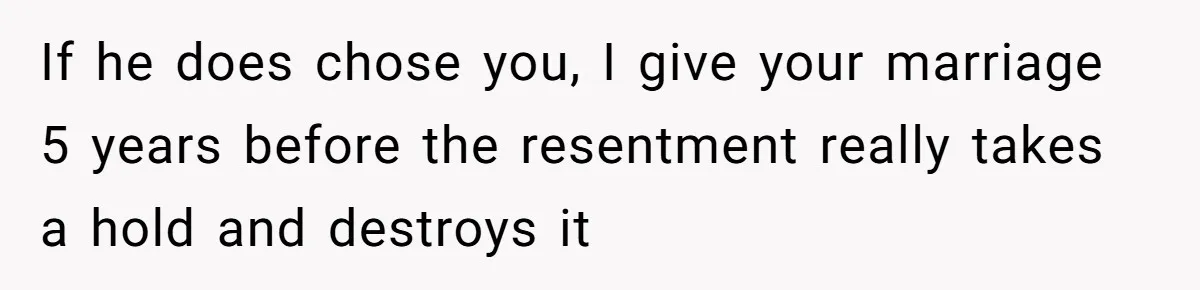 Woman Refuses To Help Pay For Fiancé’s Best Friend’s Medical Bills, Calls Him A “Loser” If he does chose you, I give your marriage 5 years before the resentment really takes a hold and destroys it