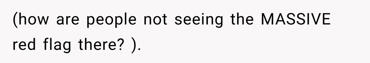 (how are people not seeing the MASSIVE red flag there? ).