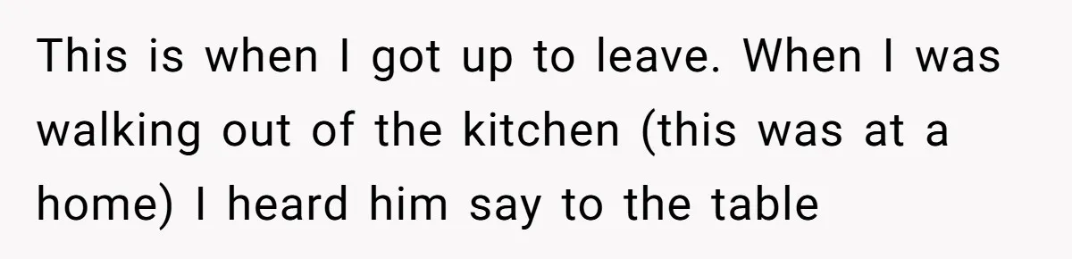'Foot Doctor' Leaves Dinner Party After Facing Offensive Accusation Of Hidden Personal Motive This is when I got up to leave. When I was walking out of the kitchen (this was at a home) I heard him say to the table