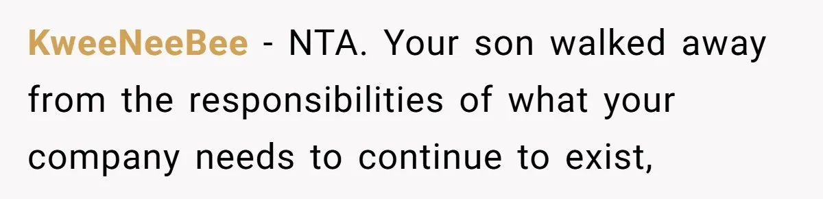 Dad Defies Tradition By Handing Thriving Family Business To Daughter Over Entitled Eldest Son KweeNeeBee − NTA. Your son walked away from the responsibilities of what your company needs to continue to exist,