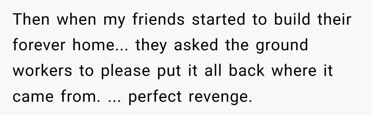From Sidewalk Junk to Yard Gold: How One Neighbor Finally Won the Long-Running Toy War Then when my friends started to build their forever home... they asked the ground workers to please put it all back where it came from. ... perfect revenge.
