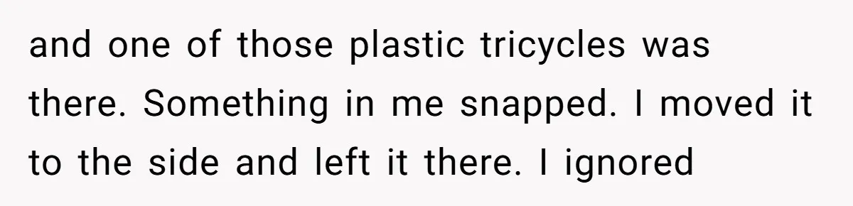 From Sidewalk Junk to Yard Gold: How One Neighbor Finally Won the Long-Running Toy War and one of those plastic tricycles was there. Something in me snapped. I moved it to the side and left it there. I ignored