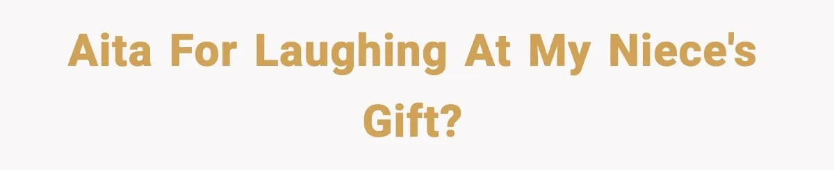 AITA for laughing at my niece's gift?