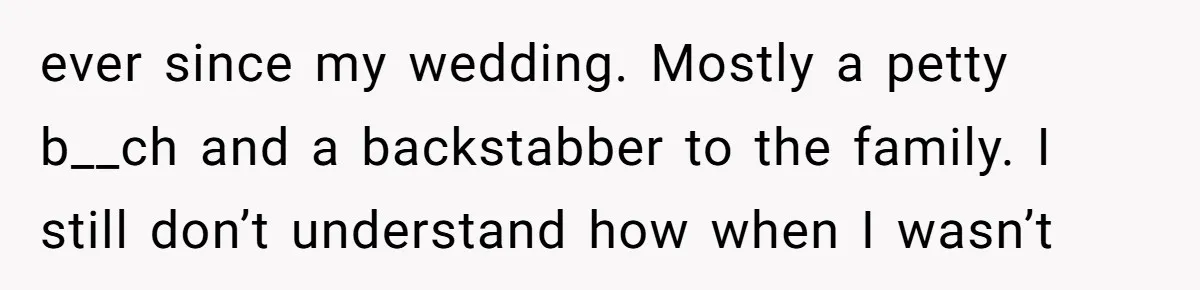 A Woman Decides Not to Invite Her Brother’s Wife After Years of Heartbreaking Treatment ever since my wedding. Mostly a petty b__ch and a backstabber to the family. I still don’t understand how when I wasn’t