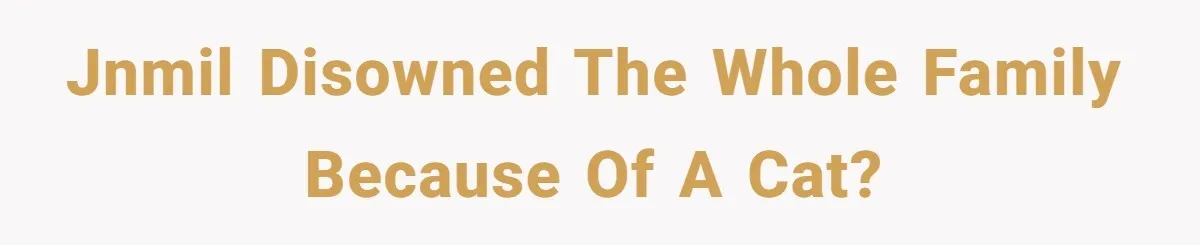 JNMIL disowned the whole family because of a cat?