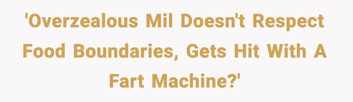 Grandma Loved Sweets, Hated Farts, Guess What She Got 'Overzealous MIL doesn't respect food boundaries, gets hit with a fart machine?'