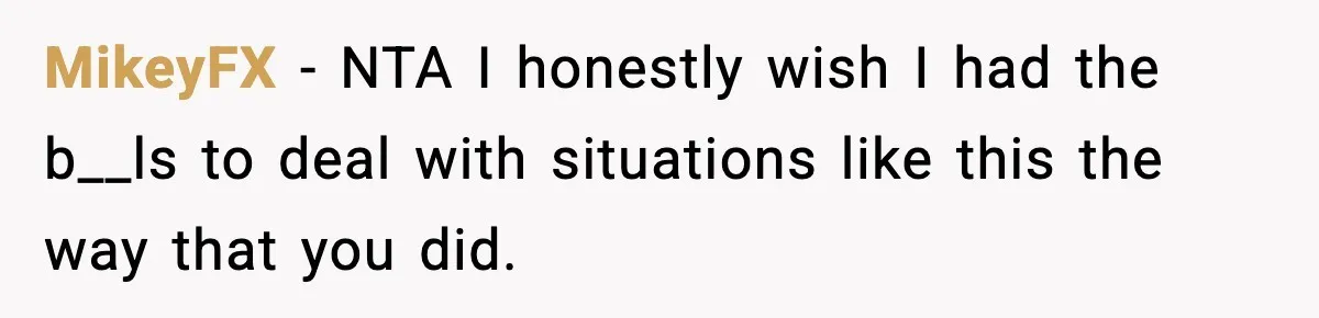 MikeyFX - NTA I honestly wish I had the b__ls to deal with situations like this the way that you did.