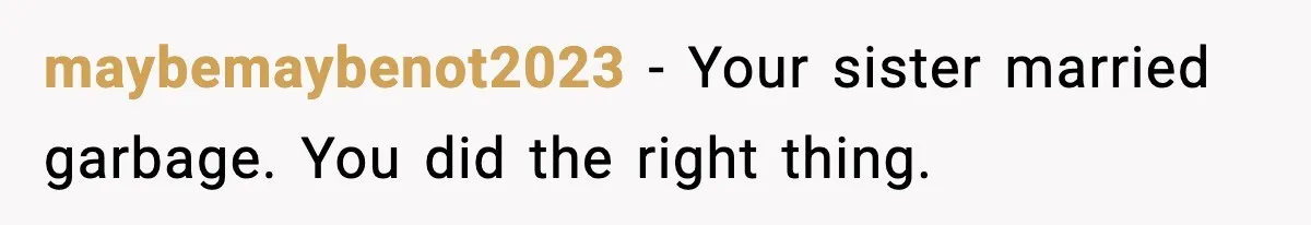 Sister’s Family Moved In After a Flood, Then Got Kicked Out for Total Disrespect maybemaybenot2023 - Your sister married garbage. You did the right thing.