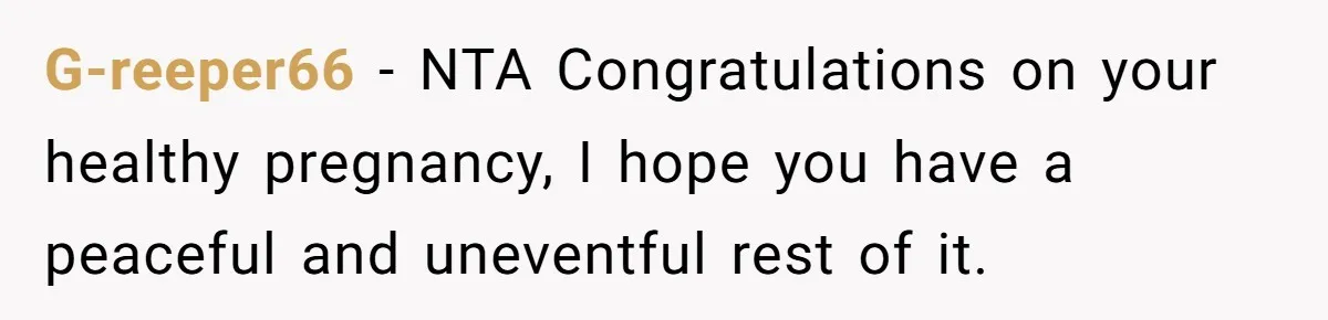 G-reeper66 − NTA Congratulations on your healthy pregnancy, I hope you have a peaceful and uneventful rest of it.