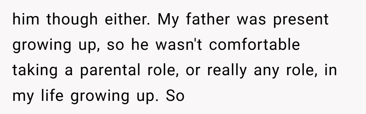 Stepdaughter Rescues Her Mom’s 40th Birthday After Stepdad Schedules the Party on the Wrong Day him though either. My father was present growing up, so he wasn't comfortable taking a parental role, or really any role, in my life growing up. So