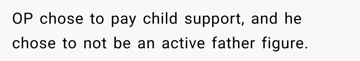 OP chose to pay child support, and he chose to not be an active father figure.