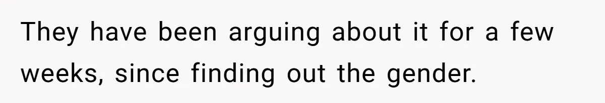 They have been arguing about it for a few weeks, since finding out the gender.
