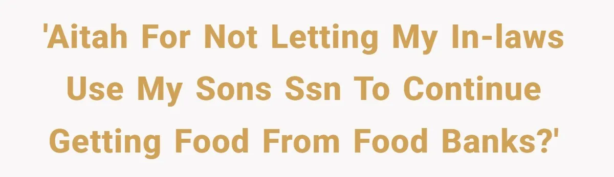 'AITAH for not letting my In-Laws use my sons SSN to continue getting food from food banks?'