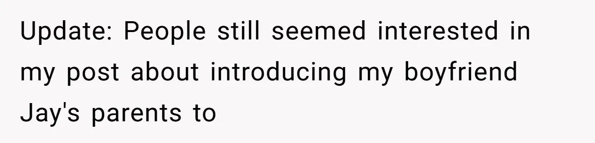 Update: People still seemed interested in my post about introducing my boyfriend Jay's parents to