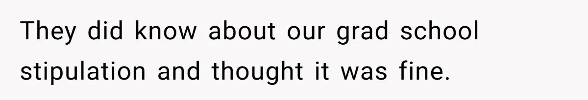 They did know about our grad school stipulation and thought it was fine.