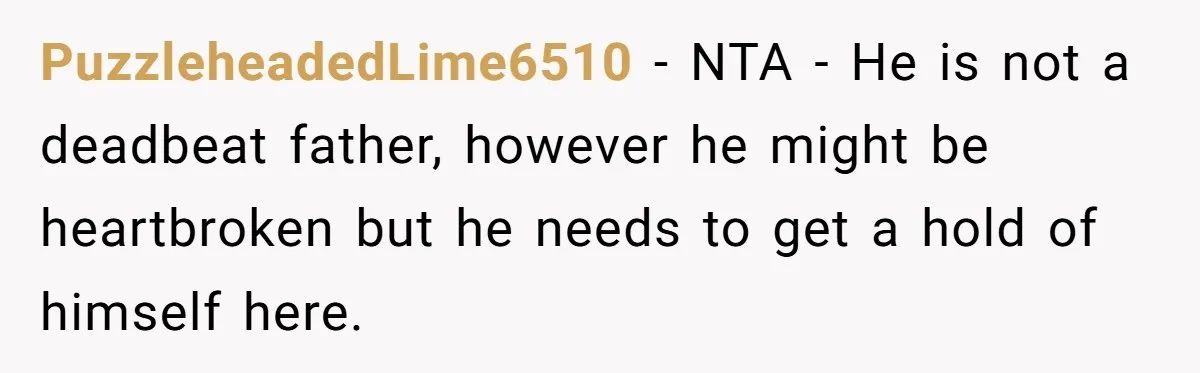 Husband Walks Out On His Family And Leaves Young Daughter Behind For Days After Wife's Affair PuzzleheadedLime6510 − NTA - He is not a deadbeat father, however he might be heartbroken but he needs to get a hold of himself here.