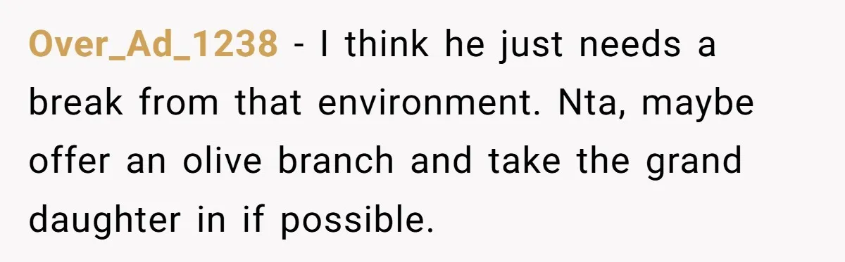 Husband Walks Out On His Family And Leaves Young Daughter Behind For Days After Wife's Affair Over_Ad_1238 − I think he just needs a break from that environment. Nta, maybe offer an olive branch and take the grand daughter in if possible.