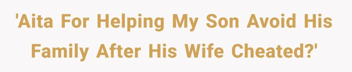 Husband Walks Out On His Family And Leaves Young Daughter Behind For Days After Wife's Affair 'AITA for helping my son avoid his family after his wife cheated?'