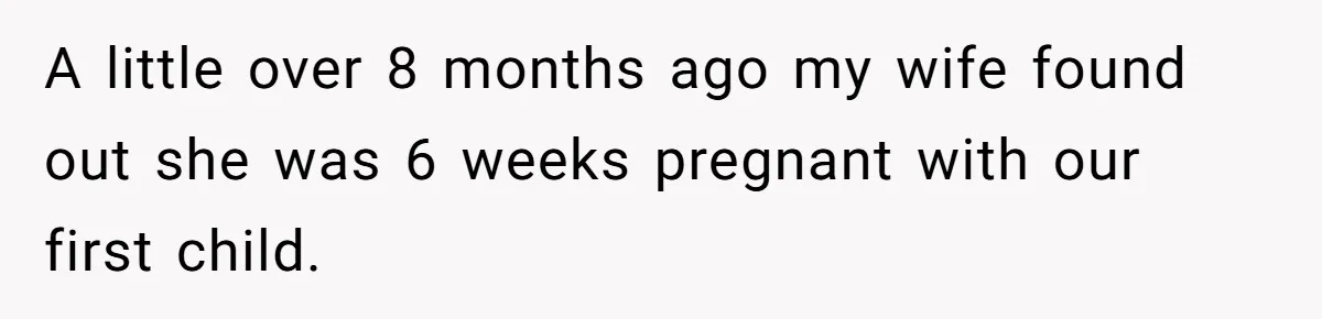 A little over 8 months ago my wife found out she was 6 weeks pregnant with our first child.