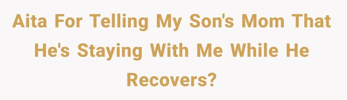 AITA for telling my son's mom that he's staying with me while he recovers?