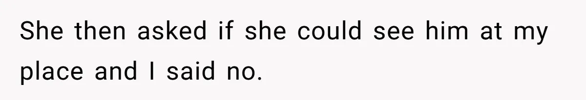 She then asked if she could see him at my place and I said no.