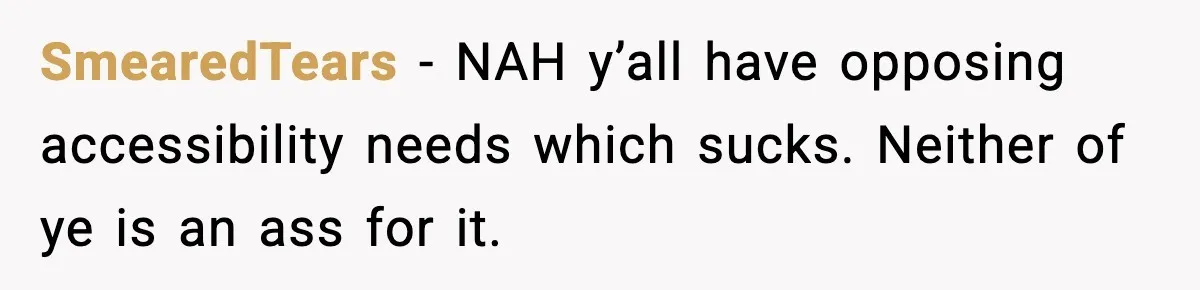 Husband Says Subtitles Help Him Follow the Story, Wife Says No SmearedTears - NAH y’all have opposing accessibility needs which sucks. Neither of ye is an ass for it.